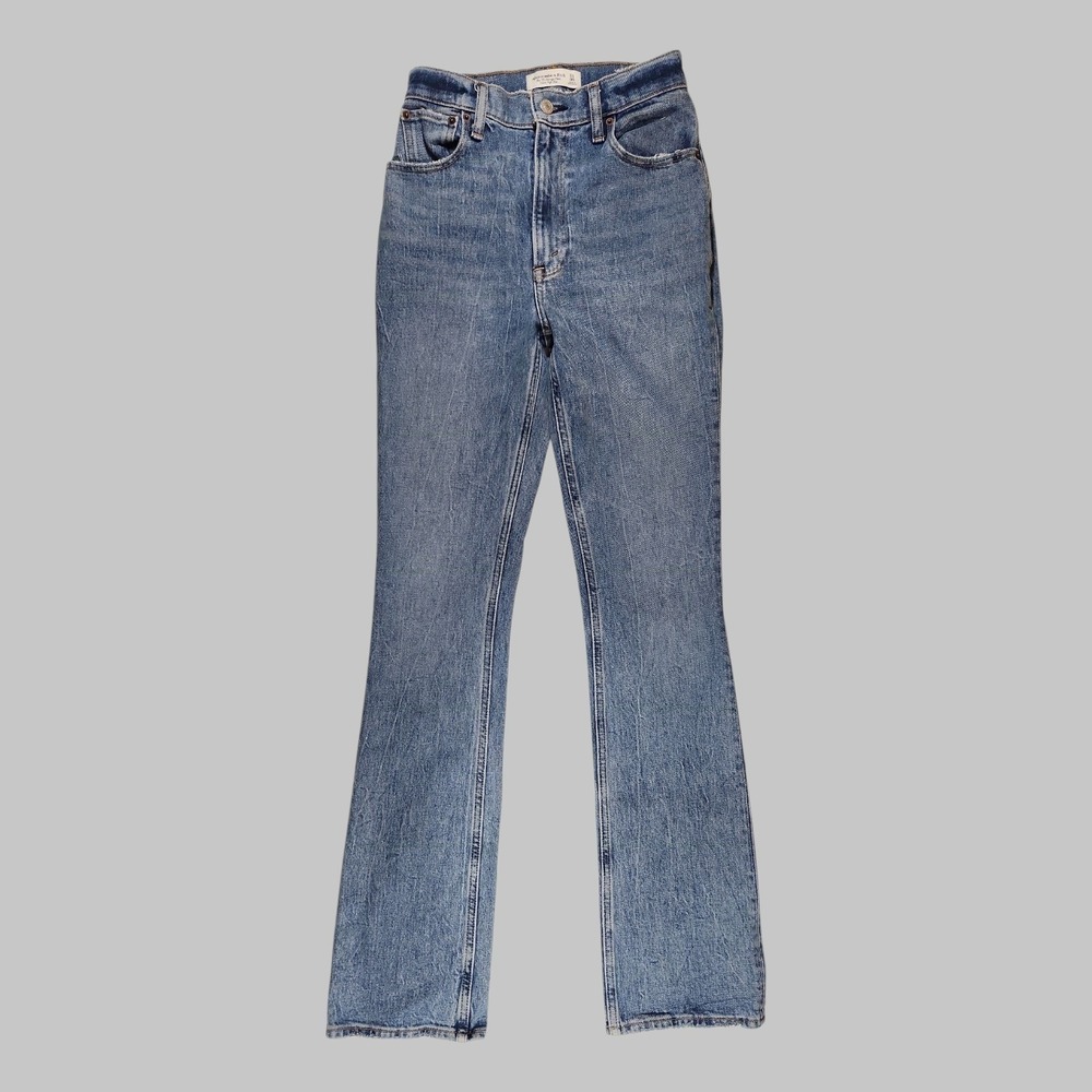Abercrombie & Fitch 70s Vintage Flare Jeans Ultra High Rise Blue Size 24/00